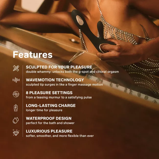 LELO SORAYA Wave – Rabbit-Vibrator mit WaveMotion™ Technologie, 2 Motoren, flexibler Kaninchenabschnitt, USB-aufladbar, wasserdicht. Exklusive bei RaiX Shop Konstanz