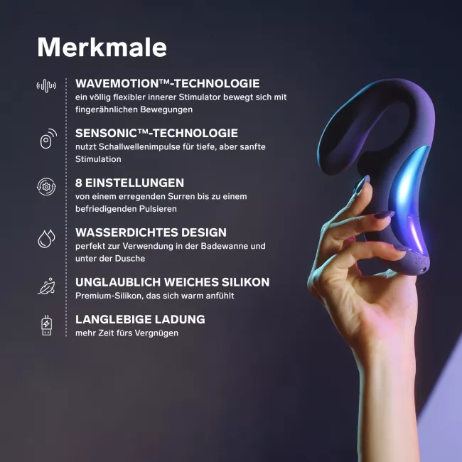 LELO ENIGMA Wave Schallvibrator mit dreifacher Stimulation und WaveMotion-Technologie. Exklusive bei RaiX Shop Konstanz
